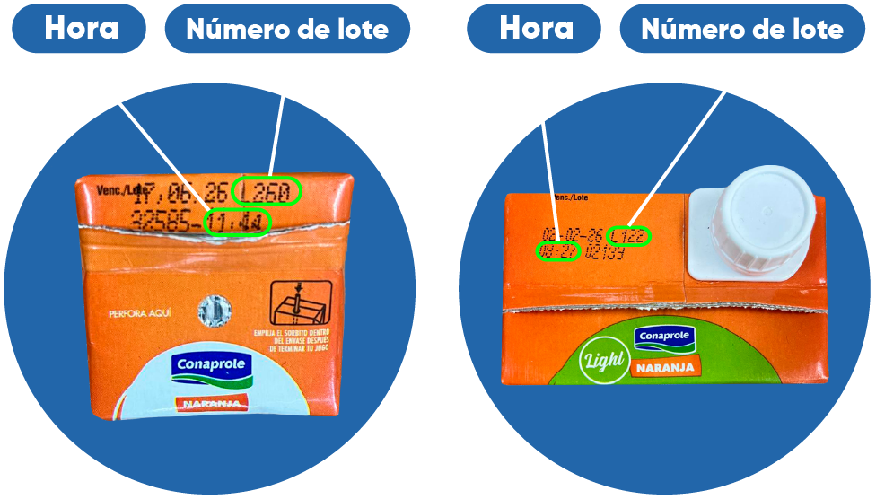 Lote de jugo Conaprole